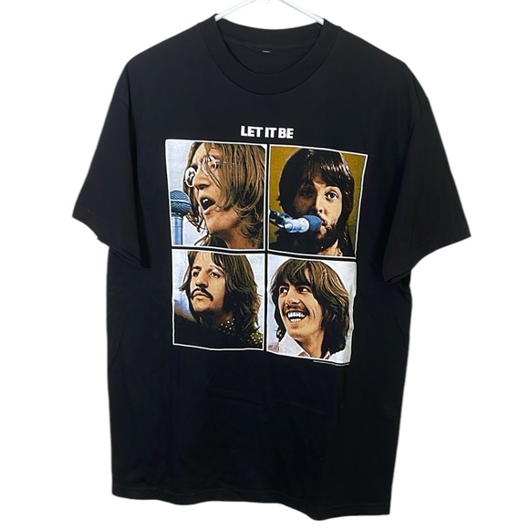 Vintage Y2K 2004 The Beatles Let It Be Black Shirt - Picture 1 of 6